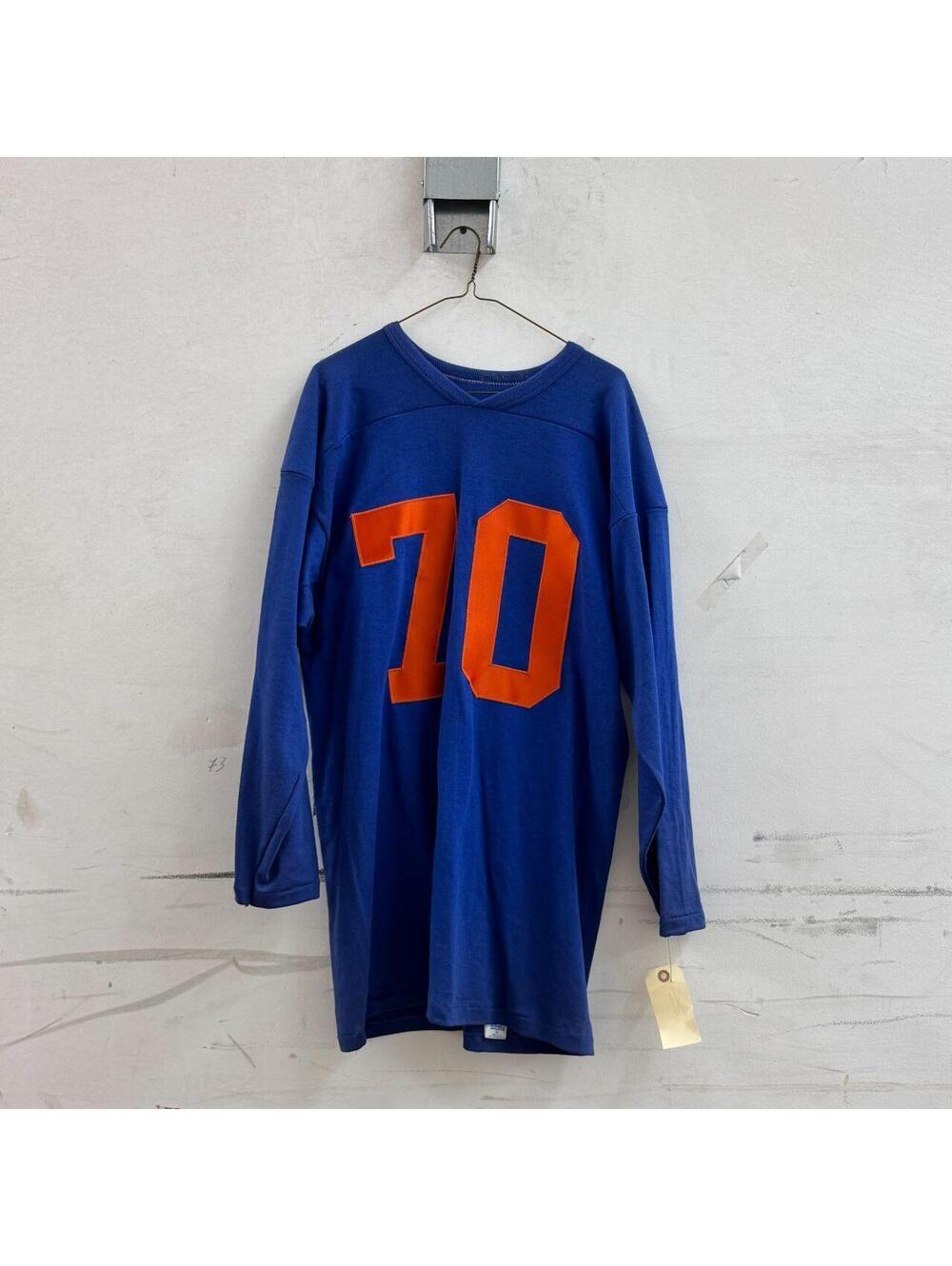 Vintage 80s / 90s Russell Blue & Orange "70" Football Practice Jersey